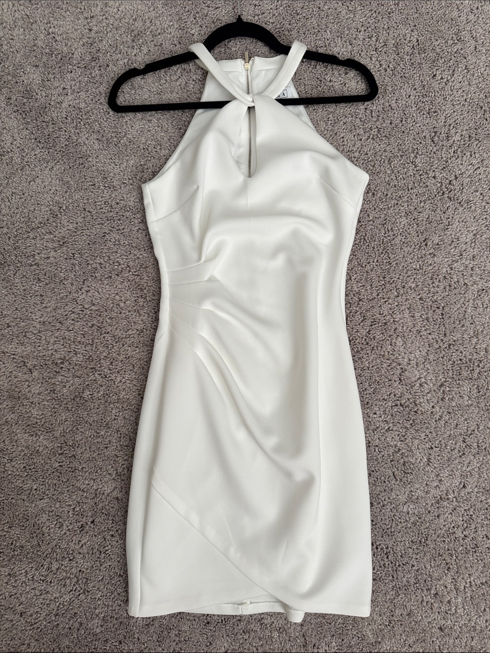 Halter Neck Mini Dress in White